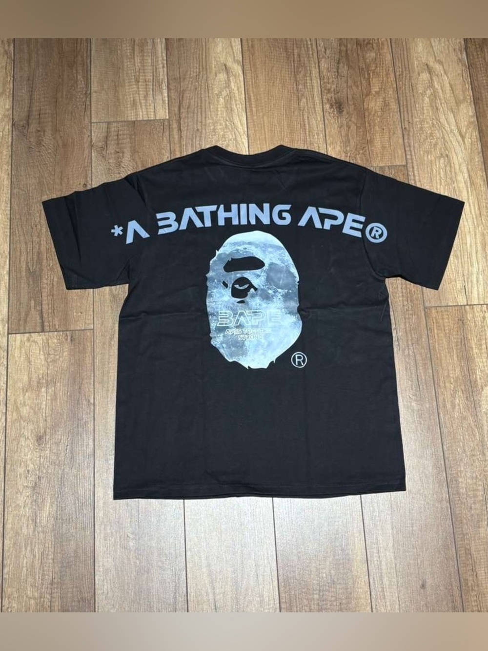 A Bathing Ape BAPE Chrome Ape Black Tee Shirt Short Sleeve Mens Size Medium